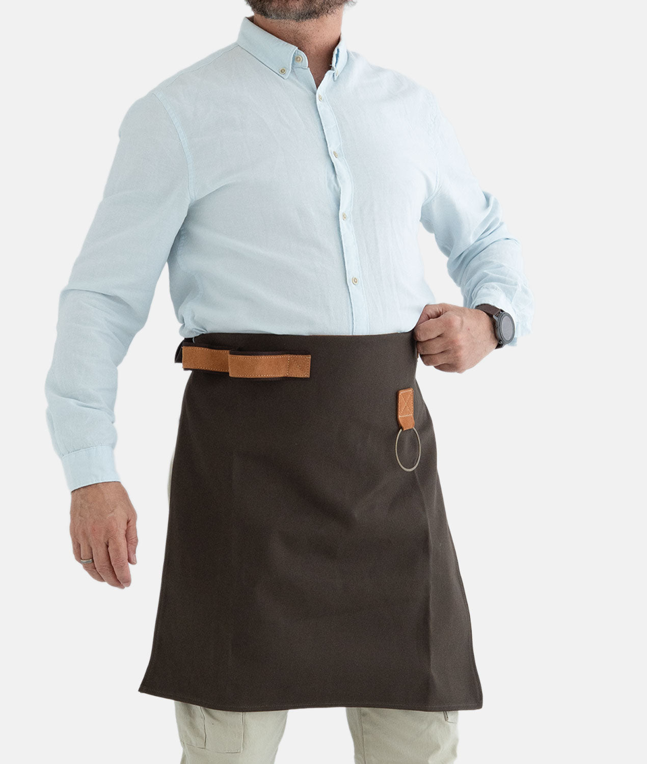 Avental Masculino em Couro e Lona – Churrasco e Cozinha