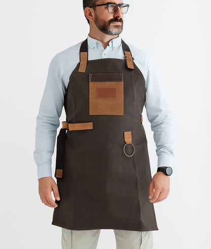 Avental Masculino em Couro e Lona – Churrasco e Cozinha