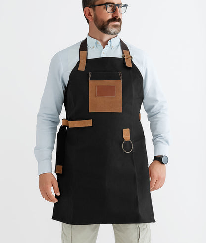 Avental Masculino em Couro e Lona – Churrasco e Cozinha
