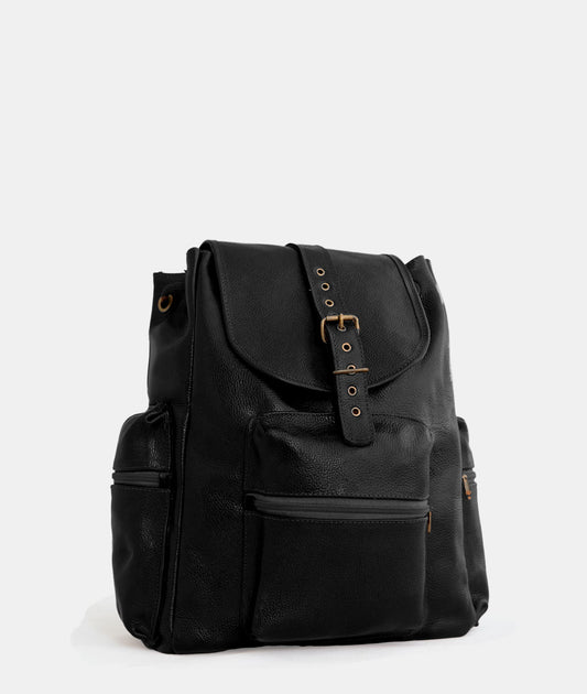 Mochila Saco Masculina de Couro - 17 litros -  3 bolsos externos